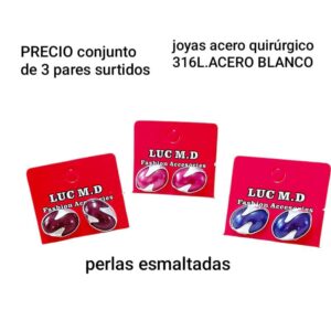 Aros LucMD. Conjunto de 3 pares. Colores surtidos.