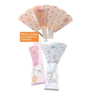 Abanicos con motivos infantiles. Conjunto de 3 unidades.