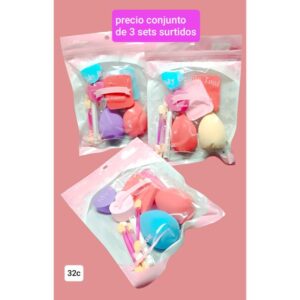 Set de esponjas y pinceles 32C. Conjunto de 3 sets.