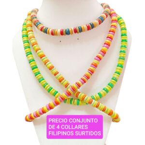 Collares filipinos. Colores surtidos. Conjunto de 4 unidades.