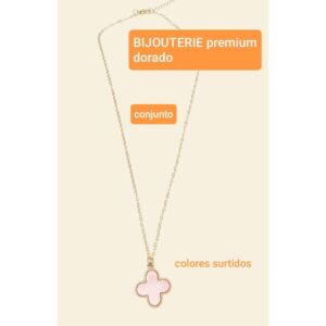 Conjunto: cadena dorada con dije esmaltado. Colores surtidos.