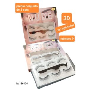 Pestañas postizas LucMD 136104. Número 9. Conjunto de 3 blisters.