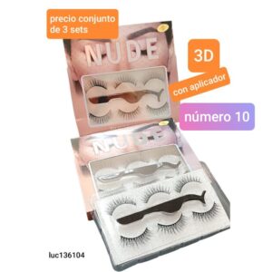 Pestañas postizas LucMD 136104. Número 10. Conjunto de 3 blisters.