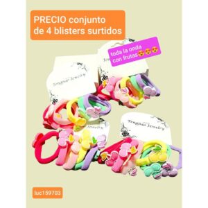 Colitas LucMD 153704. Con apliques de frutas. Conjunto de 4 blisters.