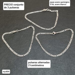 Pulsera MJC 804. Alternada. Conjunto de 3 unidades.