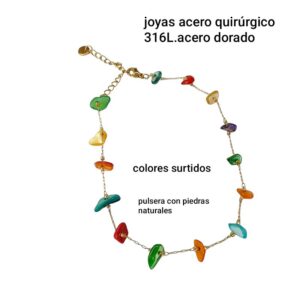 Pulsera /Tobillera con piedras naturales.colores surtidos