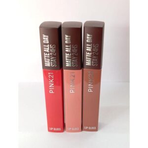 3 unidades de LIP gloss matte pink 21 ( surtidos de colores)
