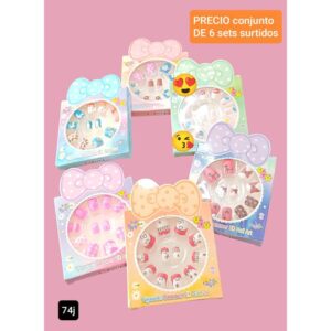 Uñas postizas infantiles MM 74J. Conjunto de 6 cajas.