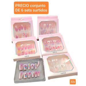 Uñas postizas MM 32Y. Conjunto de 6 cajas.