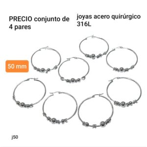 Aros MM J50. Conjunto de 4 pares.