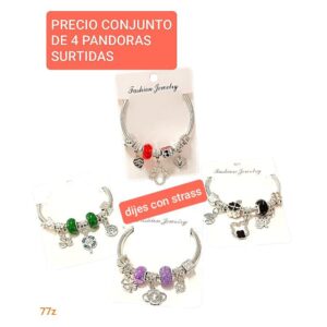 Pulseras Pandora MM 77Z. Conjunto de 4 unidades.