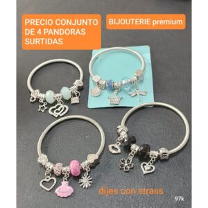 Pulseras Pandora MM 97K. Conjunto de 4 unidades.