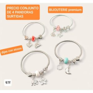 Pulseras Pandora MM 97F. Conjunto de 4 unidades