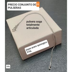 Pulsera soga articulada. Conjunto de 6 unidades.