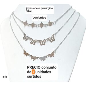 Conjunto 41B. Cadena con múltiples dijes. Conjunto de 3 unidades.