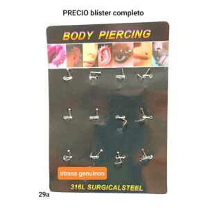 Piercings 29A. Blister completo.