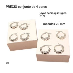 Aros MM J20. Conjunto de 4 pares.