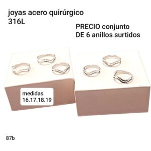 Anillos 87B. Conjunto de 6 unidades. Tamaños surtidos.