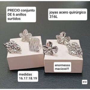Anillos 87D. Conjunto de 6 unidades. Modelos surtidos.