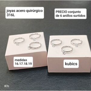 Anillos 87C con kubics. Conjunto de 6 unidades.