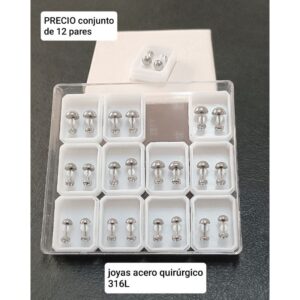 Abridores media esfera. Conjunto de 12 pares.