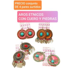 Aros etnicos. Conjunto de 4 pares.