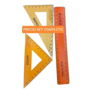 Set de escuadras y regla.