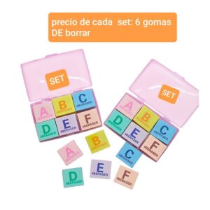 Gomas de borrar. Set x 6 unidades.