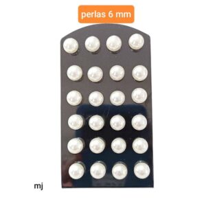 Aros perla 6mm. Blister completo.
