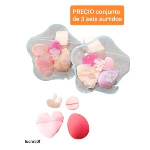 Set de esponjas para maquillaje 50F. Conjunto de 3 sets.