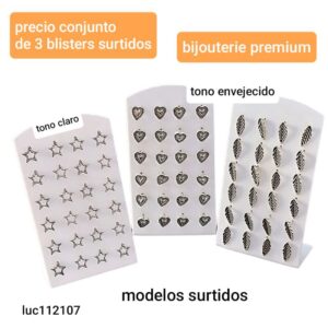 Aros en blister. Conjunto de 3 blisters. Modelos surtidos.