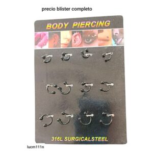 Piercings LucM.111N. Blister completo.