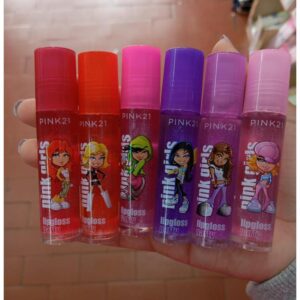 6 unidades de brillo rolo pink 21
( surtidos de colores)