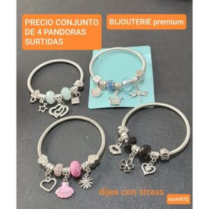Pulseras Pandora LucMD 97Q. Conjunto de 4 unidades.