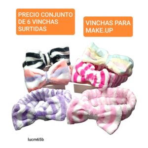 Vinchas para maquillaje LucMD 65B. Conjunto de 6 unidades.