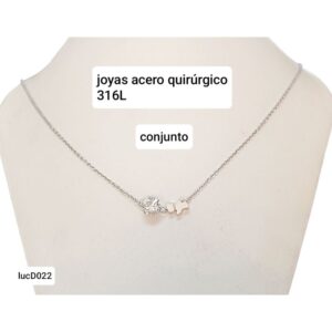 Conjunto LucMD D022. Cadena con dije kubic.