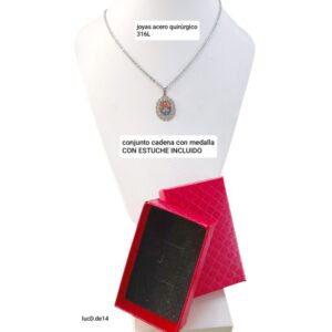 Conjunto LucMD 14. Cadena con medalla esmaltada en estuche.