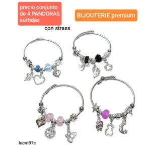Pulseras Pandora MM 97C. Conjunto de 4 unidades.