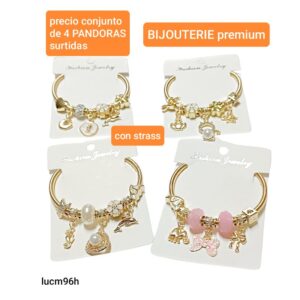 Pulseras Pandora MM 96H. Conjunto de 4 unidades.