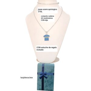 Conjunto LucMD: cadena de 60cm con dije Boca Juniors en estuche.