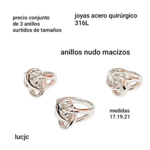 Anillos LucJC. Conjunto de 3 unidades. Tamaños surtidos.