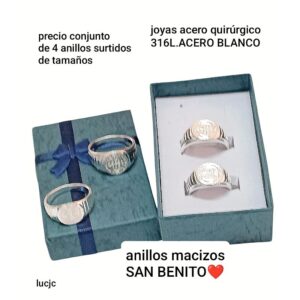 Anillos San Benito. Conjunto de 4 unidades. Tamaños surtidos.