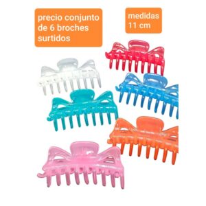 Broches LucD. Conjunto de 6 unidades. Colores surtidos.