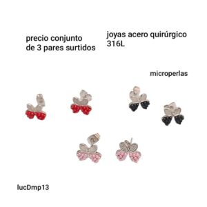 Aros LucD MP13. Conjunto de 3 pares. Colores surtidos.