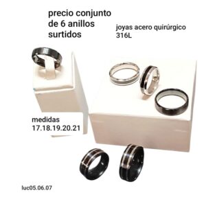 Luc05.06.07.precio conjunto de 6 anillos surtidos