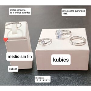 Luc.precio conjunto de 4 anillos surtidos