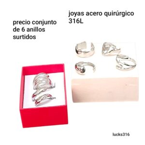 Lucks.precio conjunto de 6 anillos surtidos