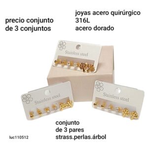 Aros LucMD 110512. Conjunto de 3 sets: 9 pares de aros.