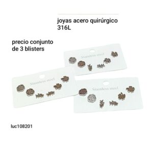 Aros LucMD 180201. Conjunto de 3 sets: 9 pares.
