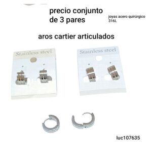 Aros LucMD 107635. Cartier. Conjunto de 3 pares.